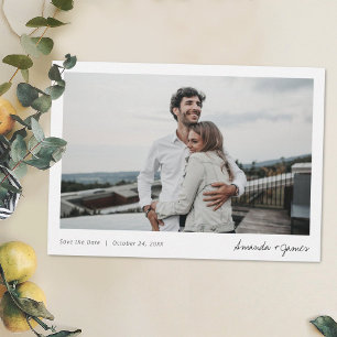 Einfache, moderne Hochzeit des Fotos rettet das Da Save The Date