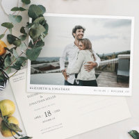 Einfache moderne Hochzeit im Foto retten das Datum