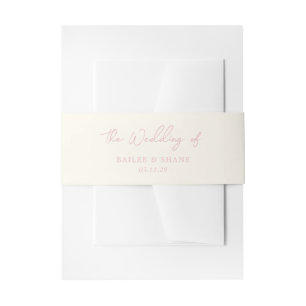 Einfache moderne Hochzeit in Rosa Einladungsbanderole