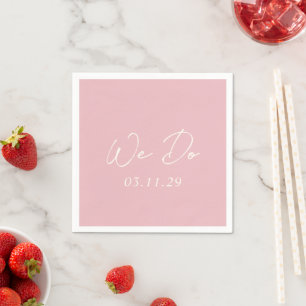 Einfache moderne Hochzeit in Rosa Serviette
