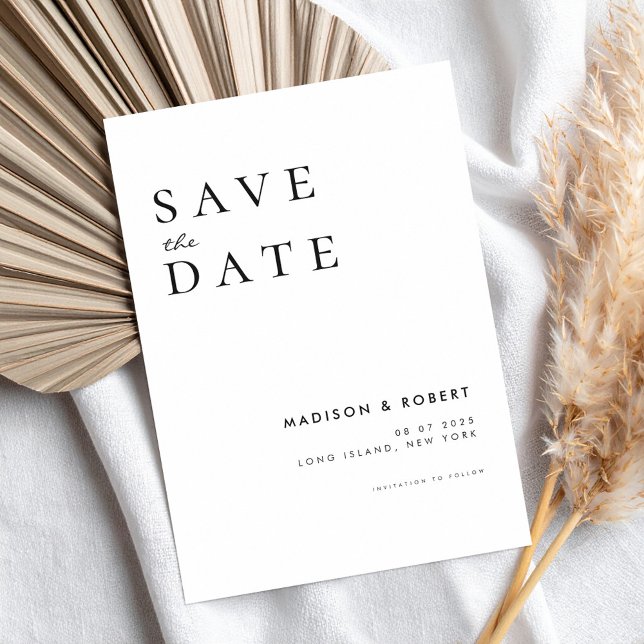 Einfache moderne Hochzeit rettet das Datum Save The Date (Von Creator hochgeladen)