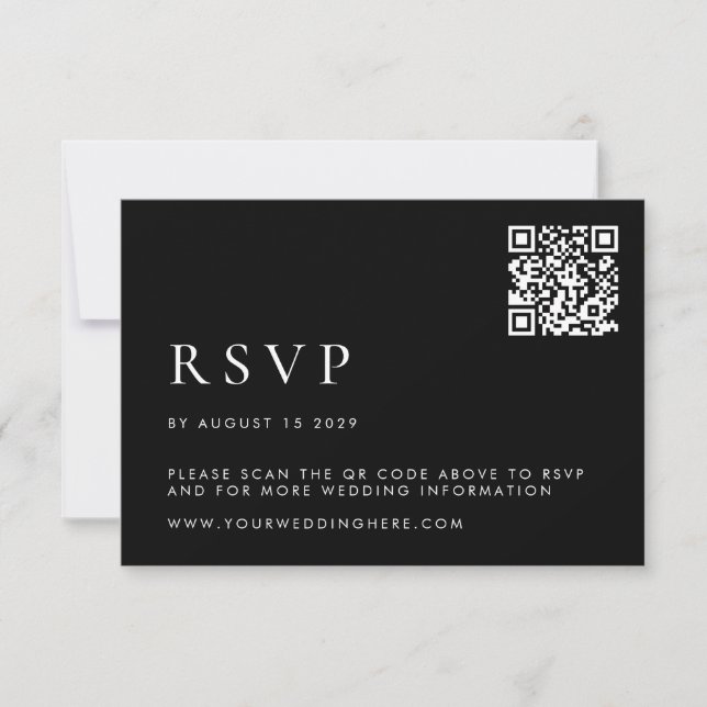 Einfache moderne Hochzeit RSVP Karte (Vorderseite)