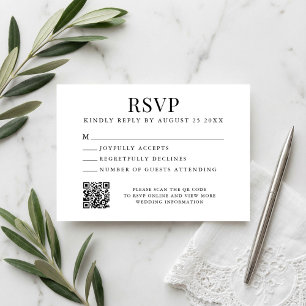 Einfache moderne Hochzeit RSVP Karte