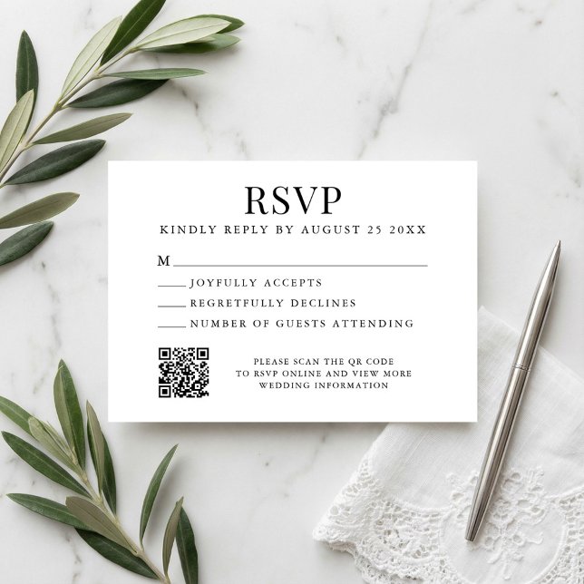 Einfache moderne Hochzeit RSVP Karte (Von Creator hochgeladen)