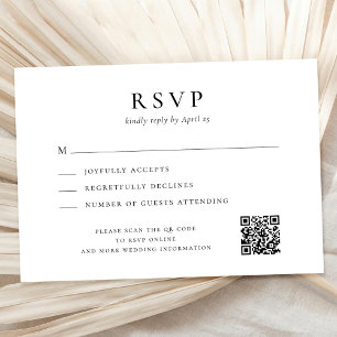 Einfache moderne Hochzeit RSVP Karte