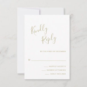 Einfache moderne Hochzeit RSVP Karte