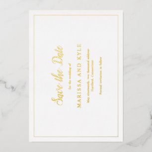 Einfache moderne Hochzeit Save the Date Folieneinladung