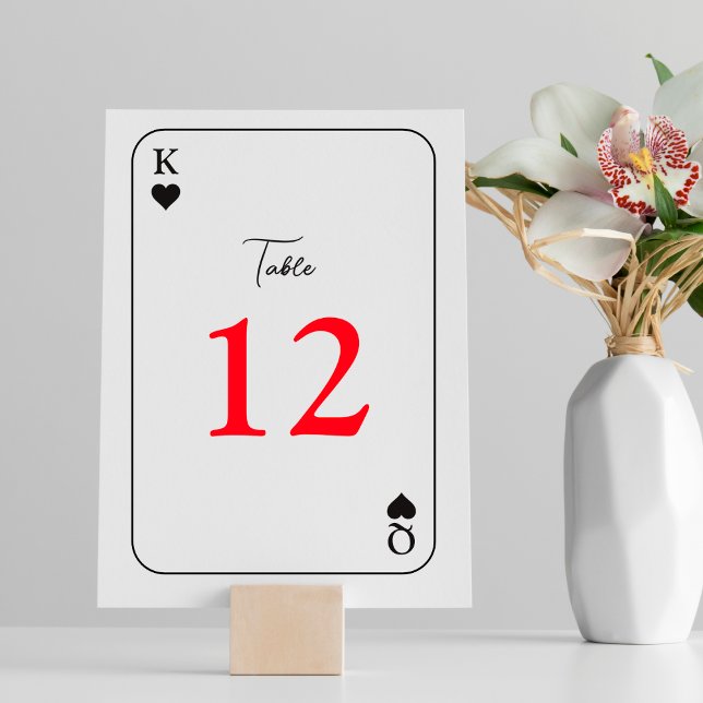 Einfache moderne Hochzeitqueen King Tischnummer Ca (Von Creator hochgeladen)