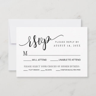 Einfache & moderne Hochzeits-RSVP-Antwortkarte RSVP Karte