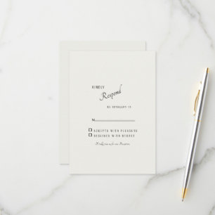 Einfache moderne Hochzeits-RSVP in Creme RSVP Karte