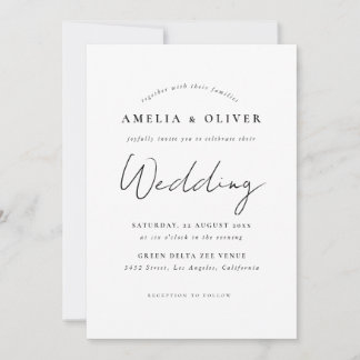 Einfache moderne Hochzeitseinladung Einladung