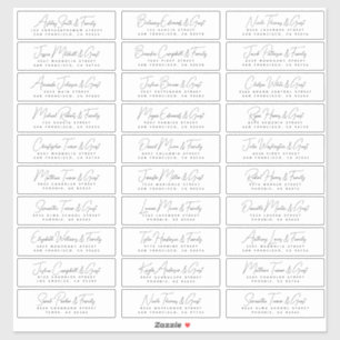 Einfache moderne Hochzeitsgäste und Adresse Aufkleber