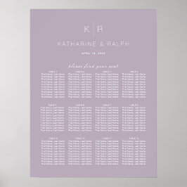 Einfache moderne Hochzeitskarte für Lilac Poster