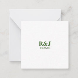 Einfache moderne Hochzeitsmonogramm Mitteilungskarte