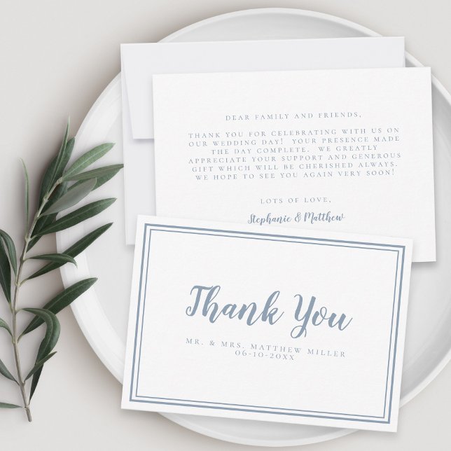 Einfache moderne Hochzeitsnachricht Dankeskarte (Simple Modern Wedding Message Thank You Card)