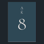 Einfache moderne Hochzeitssache Tischnummer<br><div class="desc">Die einfache,  moderne Navy Blue Monogram Mix Match Wedding Tischnummer bietet moderne Präparate in sanften,  modernen Erdtönen.</div>