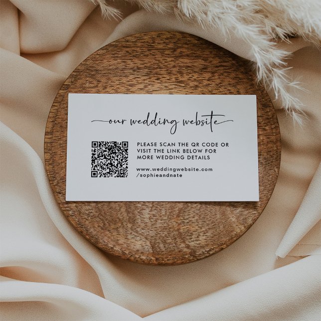 Einfache moderne Hochzeitwebseite QR Code Begleitkarte (Von Creator hochgeladen)