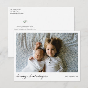 Einfache moderne Holiday Postkarte mit individuell