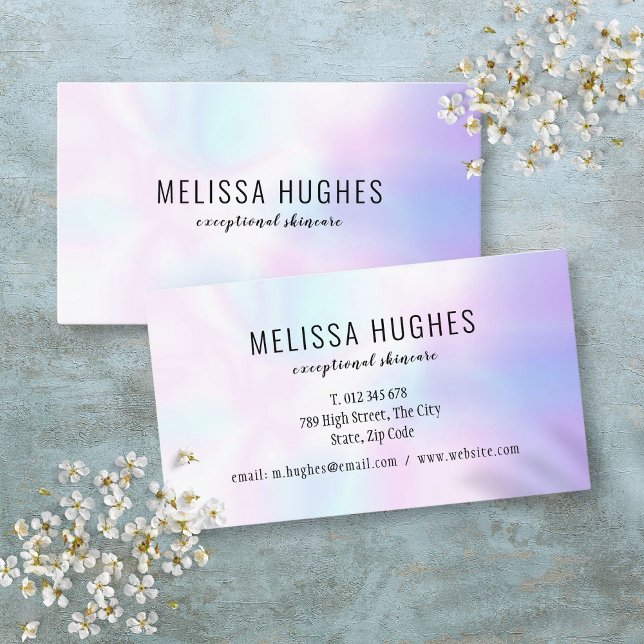 Einfache moderne Holografie Rainbow Gradient Visitenkarte (Simple Modern Holographic Rainbow Gradient Business Card)