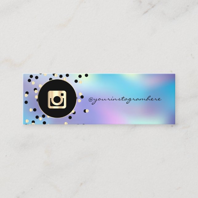 Einfache moderne holografische Instagramm Social M Mini Visitenkarte (Vorderseite)