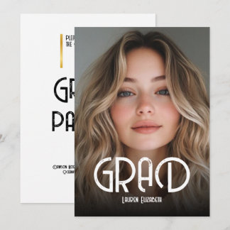 Einfache moderne Kalligrafie-Foto-Abschluss-Einlad Einladung