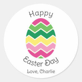 einfache moderne Kalligrafie Frohe Ostern für Freu Runder Aufkleber