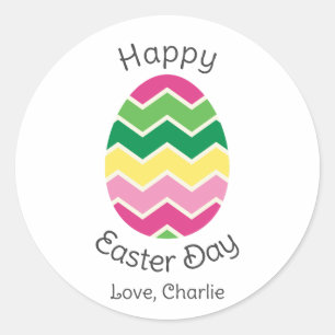 einfache moderne Kalligrafie Frohe Ostern für Freu Runder Aufkleber
