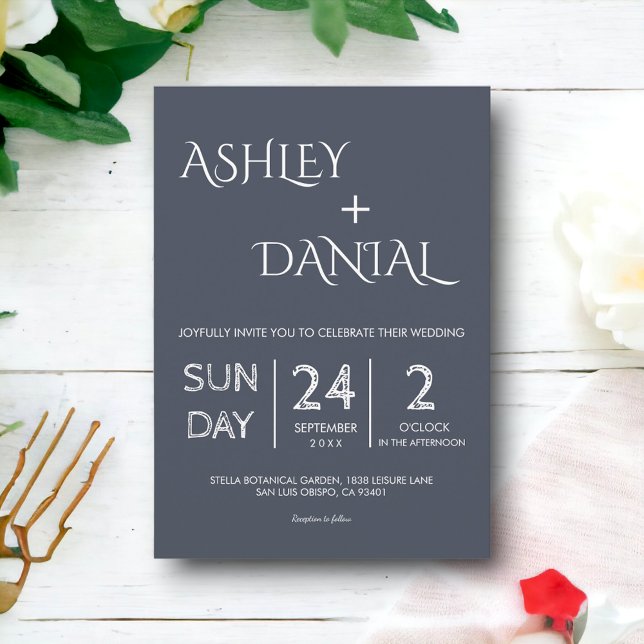 Einfache moderne Kalligrafie Klasse Elegant Hochze Einladung (Von Creator hochgeladen)