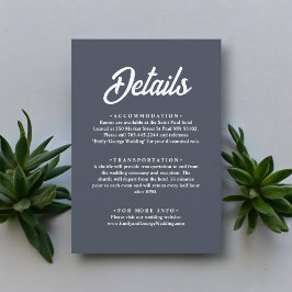 Einfache moderne Kalligrafie Klasse Elegante Hochz Begleitkarte