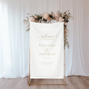 Einfache moderne Kalligrafie "Welcome" Hochzeit Banner