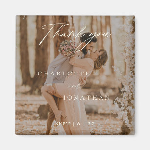 Einfache moderne Kalligraphie-Foto-Gastgeschenke H Magnet