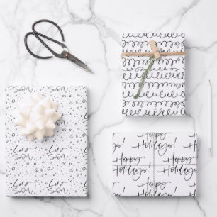 Einfache moderne Kalligraphie - Holiday Wrapping S Geschenkpapier Set