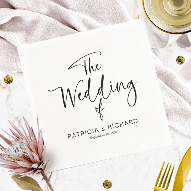 Einfache moderne kalligraphische Hochzeit Serviette (Von Creator hochgeladen)