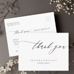 Einfache moderne kalligraphische Hochzeit Vielen D Postkarte<br><div class="desc">Einfache und moderne Kalligrafie Hochzeit Vielen Dank Postcard. Für eine erweiterte Anpassung dieses Designs,  klicken Sie bitte auf den Button "Anpassen" oben! Matching-Elemente sind ebenfalls verfügbar.</div>