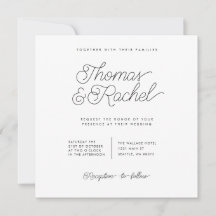 Einfache, moderne kalligraphische Hochzeitseinladu
