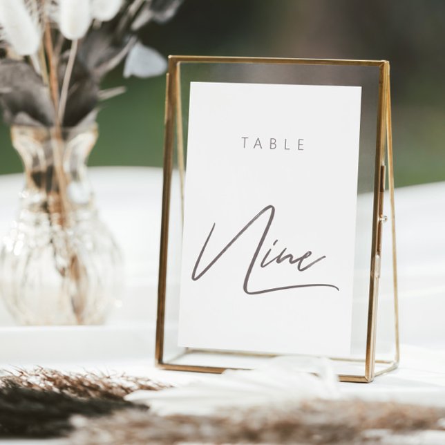 Einfache moderne kalligraphische Hochzeitsstiftung (Elegant Budget Calligraphy Wedding Table Number)