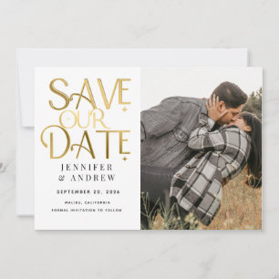 Einfache moderne Klasse FOTO SAVE THE DATE Einladung