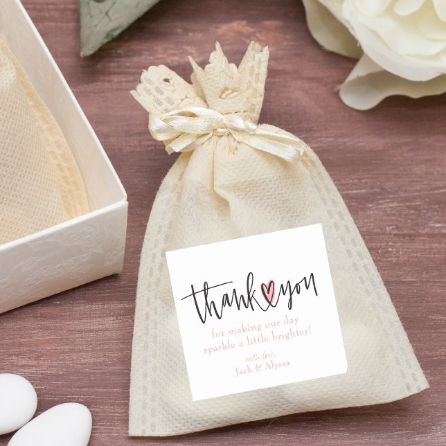 Einfache moderne Klassik Danke Typografie Quadratischer Aufkleber (Von Creator hochgeladen)