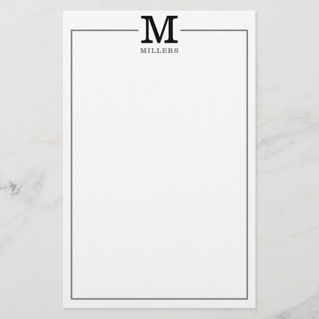 Einfache, moderne, klassische Familienname Monogra (Vorderseite)