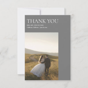 Einfache moderne klassische Hochzeit Danke Foto Ca