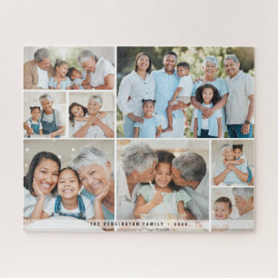 Einfache moderne, kühne Familien-8-Foto-Collage-Er Puzzle