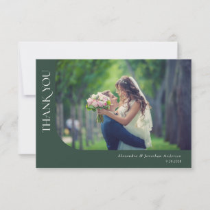 Einfache, moderne, kurvige Fotos Hochzeit Vielen D Dankeskarte