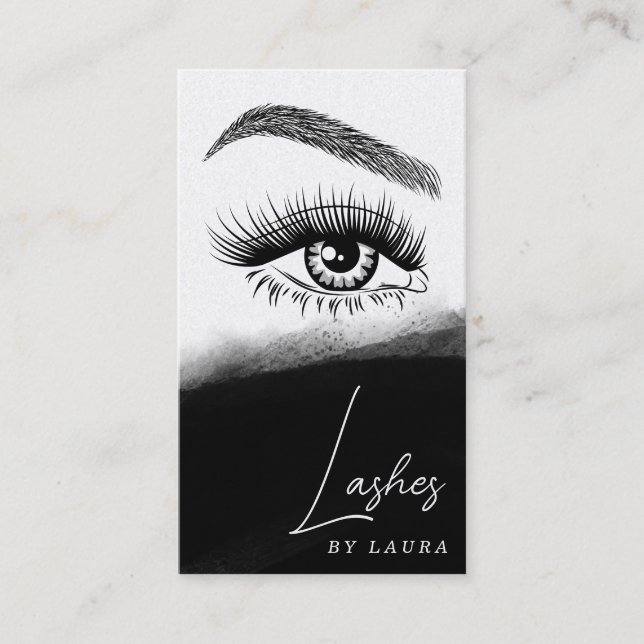Einfache moderne Lashes Augen und Brows Hand gezei Visitenkarte (Vorderseite)