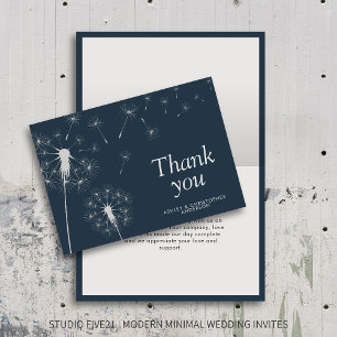 Einfache moderne Leuchte Navy Blue Dankeskarte