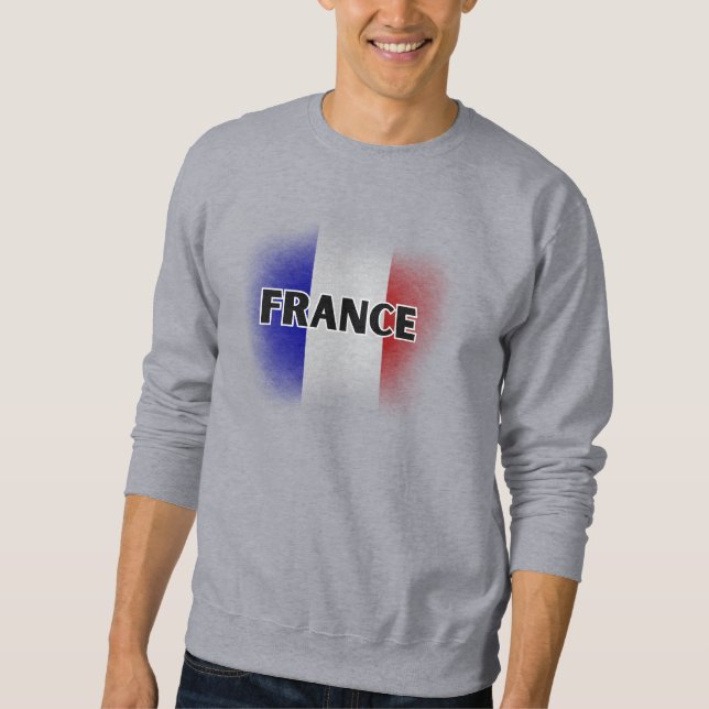 Einfache moderne Liebe Frankreich Flag Paris Souve Sweatshirt (Vorderseite)