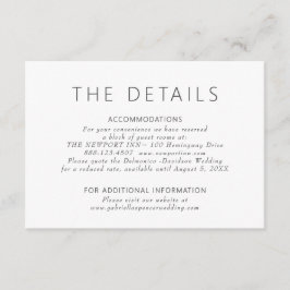 Einfache moderne Lila Hochzeitsdetails Begleitkarte
