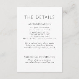 Einfache moderne Lila Hochzeitsdetails Begleitkarte