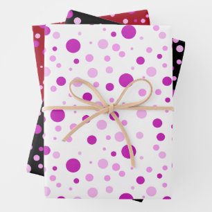 Einfache moderne Lila Lilac Polka Dots Geschenkpapier Set