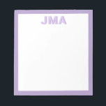 Einfache, moderne Lila Monogramm Notizblock<br><div class="desc">Erstellen Sie Ihre eigene personalisierte Monogramm-Schreibmaschine mit Ihren eigenen Initialen oder Namen in moderner minimalistischer Typografie.</div>