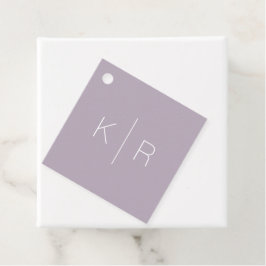 Einfache moderne Lilac Monogram Wedding Vielen Dan Geschenkanhänger